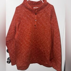 Michelle Mae Brick Red Quilted Pullover